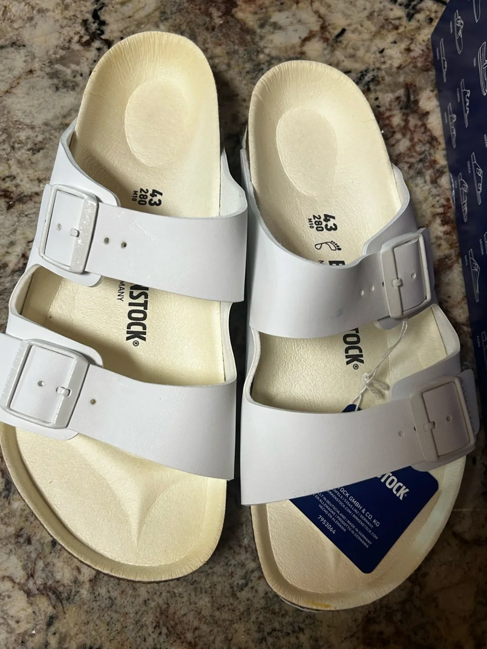 NIB Birkenstock White Arizona BS EVA Double-Strap Sandals Men’s 10